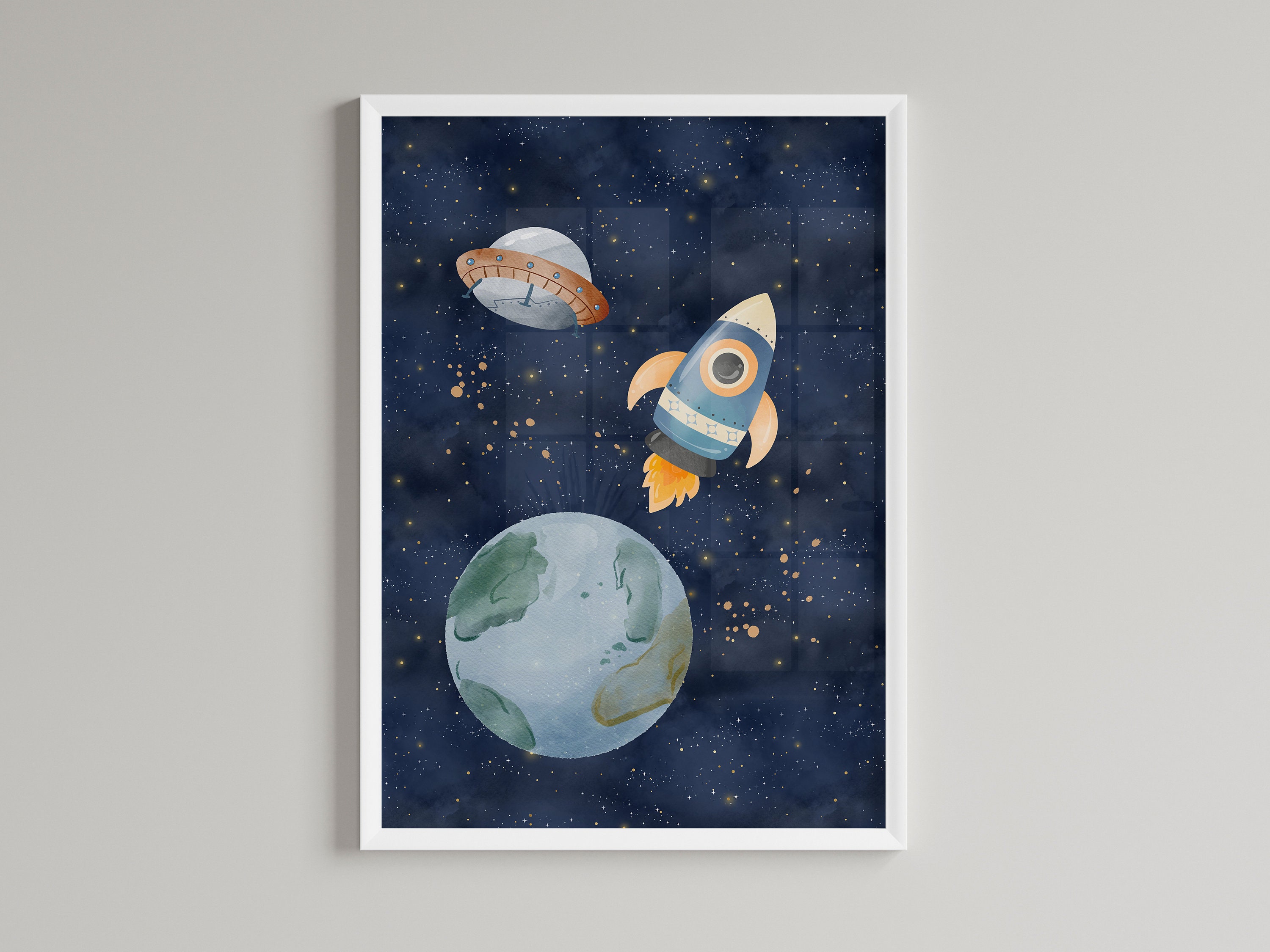 Space Nursery Prints, Outer Space Printable Wall Art Set of 3 for ...