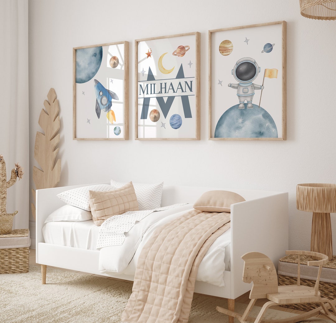 Space Nursery Prints, Outer Space Printable Wall Art Set of 3 for ...