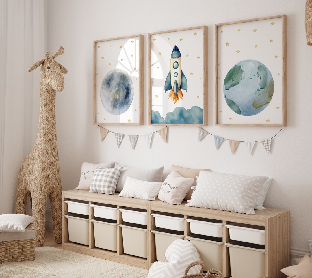 Space Nursery Prints,outer Space Printable Wall Art Set of 3 for ...