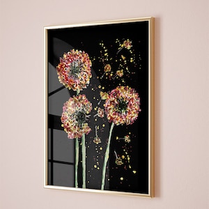 Farmhouse Wall Decor,dandelion printable,dark wall art,dandelion wall art,dandelion print,Neutral Wall Art,Living room bedroom nursery decor
