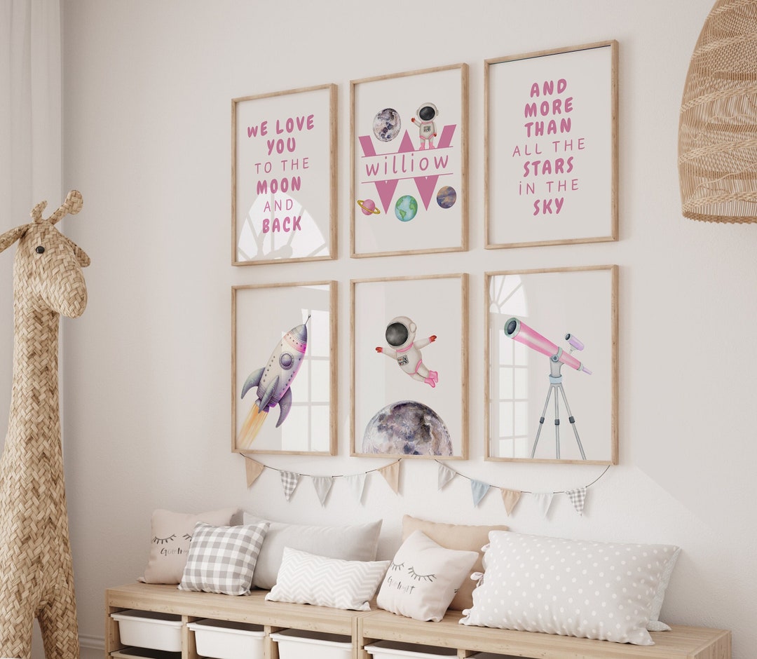 Space Nursery Prints, Outer Space Printable Wall Art Set of 6 for ...