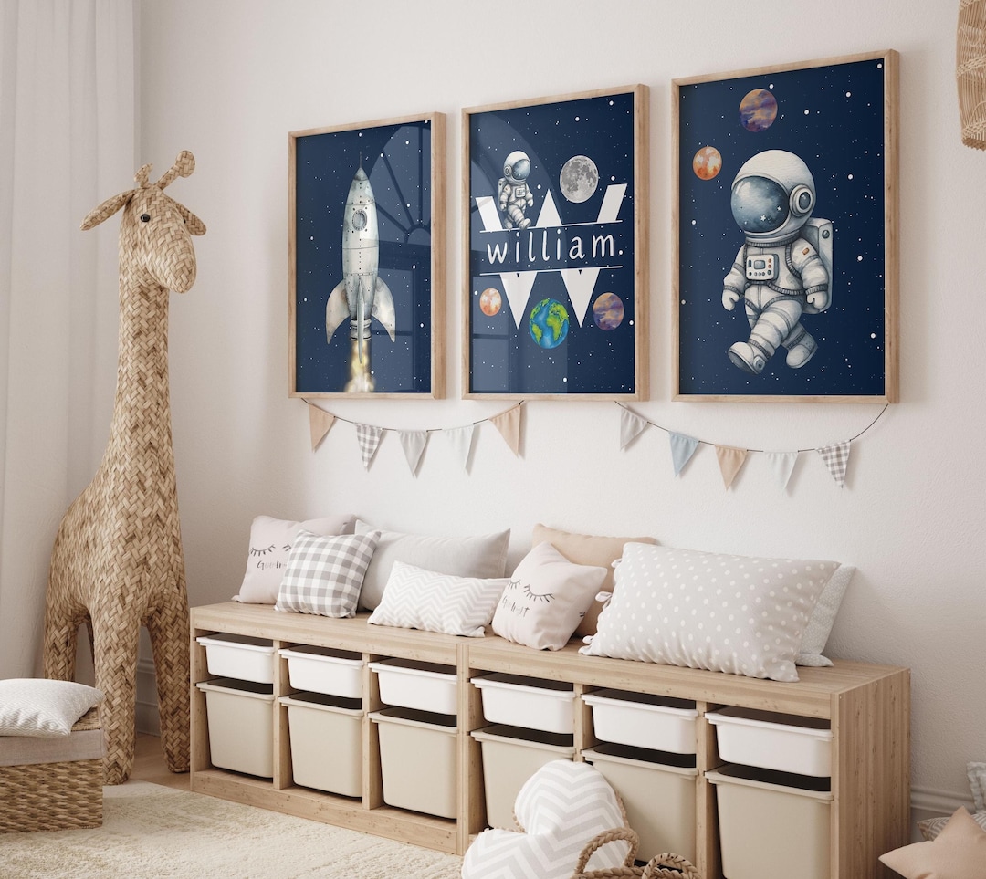 Space Nursery Prints, Outer Space Printable Wall Art Set of 3 for ...