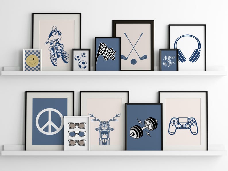 Kids Room Art Prints, Boys Trendy Digital Prints Set of 30 Mega Bundle ...