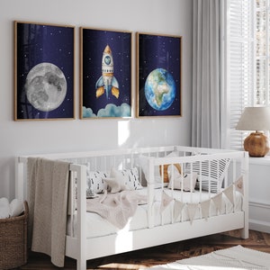 Space Nursery Prints,outer Space Printable Wall Art Set of 3 for ...