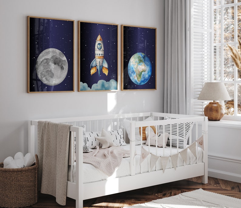 Space Nursery Prints,outer Space Printable Wall Art Set of 3 for ...