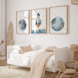 Space Nursery Prints,outer Space Printable Wall Art Set of 3 for ...