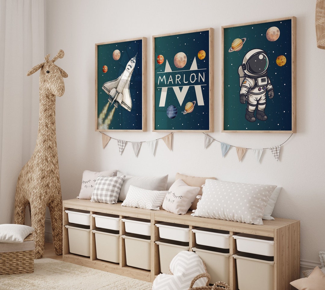 Space Nursery Prints, Outer Space Printable Wall Art Set of 3 for ...