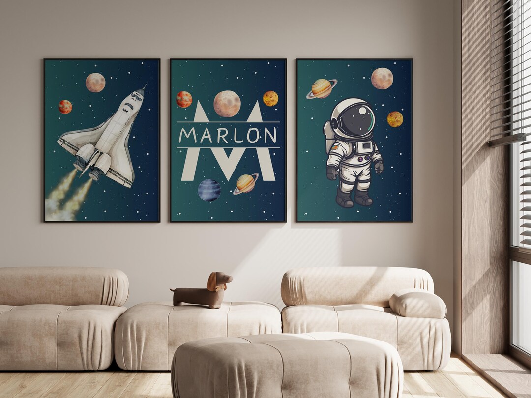Space Nursery Prints, Outer Space Printable Wall Art Set of 3 for ...