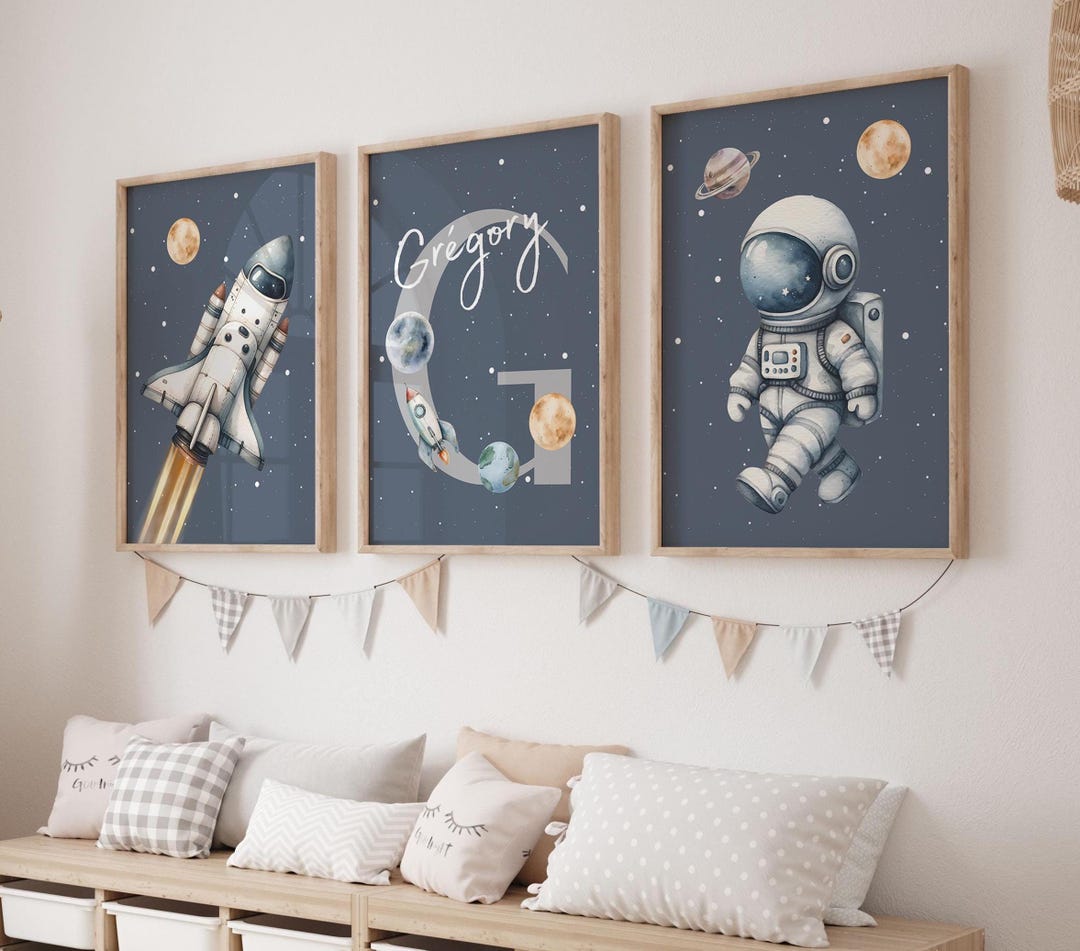 Space Nursery Prints, Outer Space Printable Wall Art Set of 3 for ...