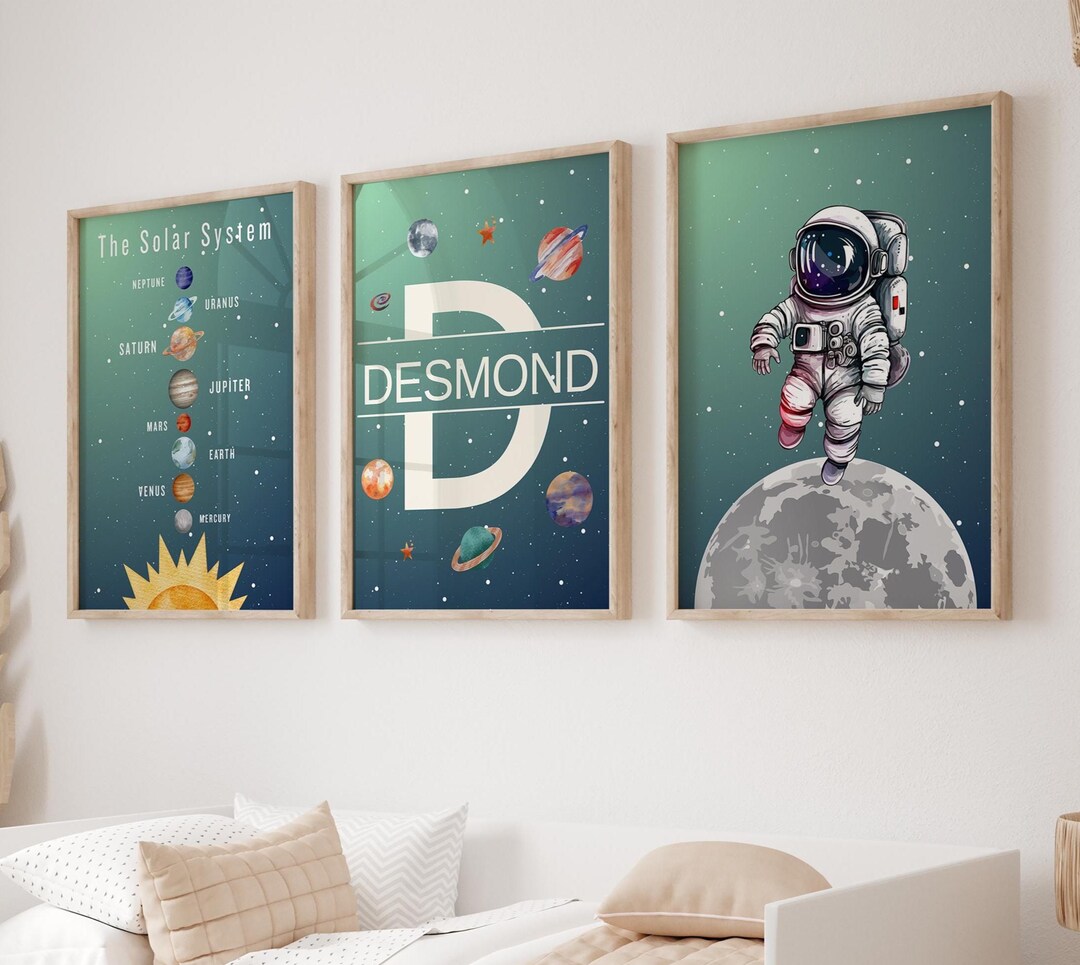 Space Nursery Prints, Outer Space Printable Wall Art Set of 3 for ...