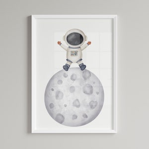 Outer Space Printable Wall Art Set of 3 for Boy Nursery Decor, Digital ...