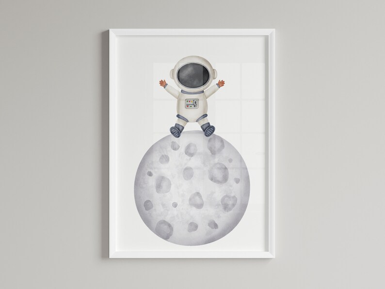 Outer Space Printable Wall Art Set of 3 for Boy Nursery Decor, Digital ...