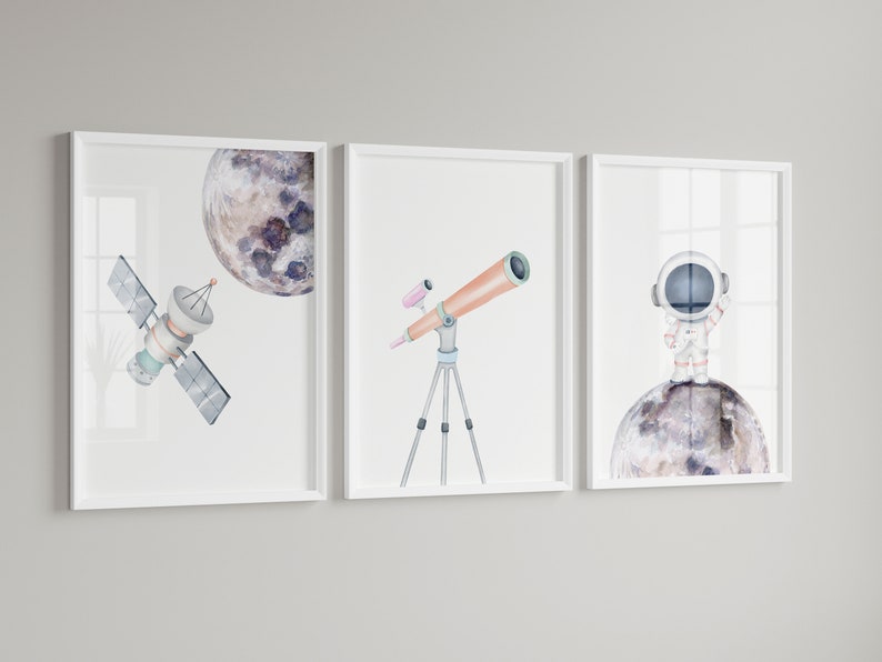 Space Nursery Prints,outer Space Printable Wall Art Set of 3 for ...