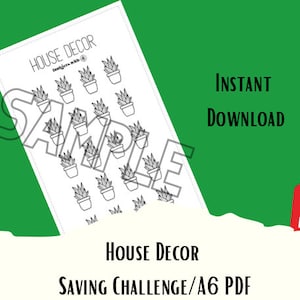 Home Decor Savings Challenge| A6 Printable Download| Cash Envelope System| Budgeting|Finance| Sinking Funds|Cash Budgeting System|Minimalist