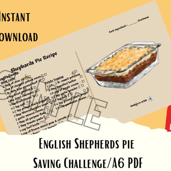 Shepherds Pie Ingredient Saving Challenge|Recipe Saving Challenge| Sinking Funds|Budgeting|Cash Envelope System| Cash Stuffing|A6 Printable