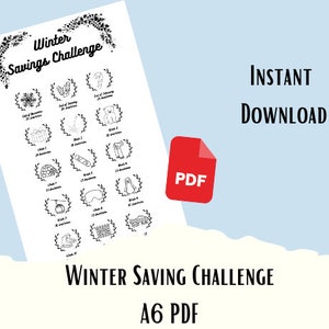 WINTER Savings Challenge Seasonal - A6 Minimal Design - Budget, Sinking Funds, Savings, Greek Inspired