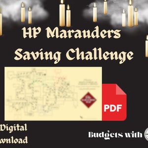 HP Marauders Map Saving Challenge|Cash Envelop|Cash Savings|Cash Stuffing|Financiën|Minimaal ontwerp|Zinkende fondsen|Afdrukbaar|Digitale download