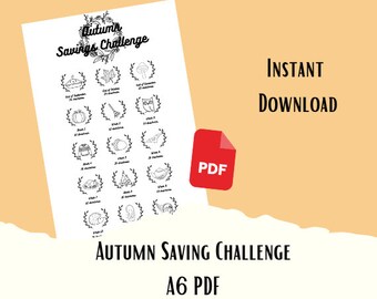 AUTUMN Spar-Challenge Saisonal - A6 - Minimal Design - Budget, sinkende Geldmittel, Ersparnisse, Gartenarbeit