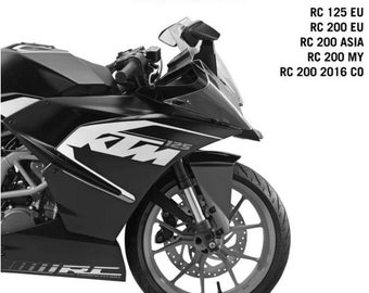 Manual de servicio y reparación de la KTM RC 125-200 2015