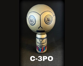 C3po-peg pop, peg mensen, houten poppen, houten speelgoed, unieke geschenken, star wars, handgemaakte geschenken, beeldjes, coole geschenken, vreemde geschenken, sci fi