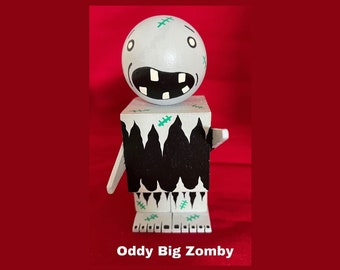 Oddy Big Zomb – Peg-Puppe, Peg-Menschen, Zombie-Puppe, Horror-Puppe, apokalyptische Puppe, einzigartige Puppe, Holzpuppe, Figur, coole Geschenke, seltsame Geschenke