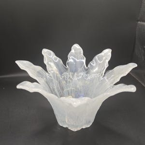 Vintage Murano Opalescent Art Glass Bowl – Hand Blown Italian Glass Centerpiece