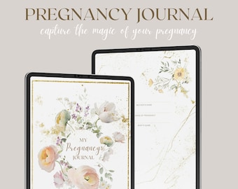Journal de grossesse numérique | Suivi de grossesse | Cadeau pour femme enceinte | Guide de préparation à l'accouchement et au post-partum | Agenda de grossesse pour le 4e trimestre