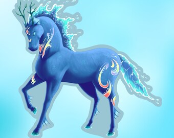 Adesivo impermeável de fantasia de cavalo marinho
