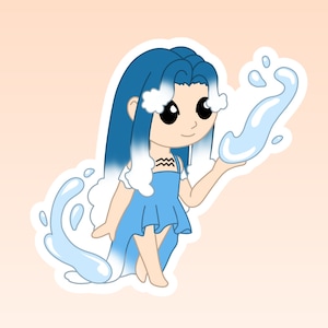 Kawaii schattige Waterman Zodiac sterrenbeeld waterdichte sticker