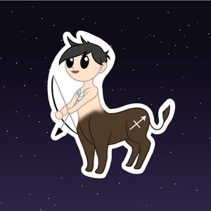 Adesivo à prova d'água com constelação do Zodíaco Kawaii fofo Sagitário Centauro