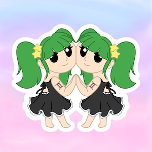 Waterdichte sticker Kawaii Gemini Zodiac Constellation