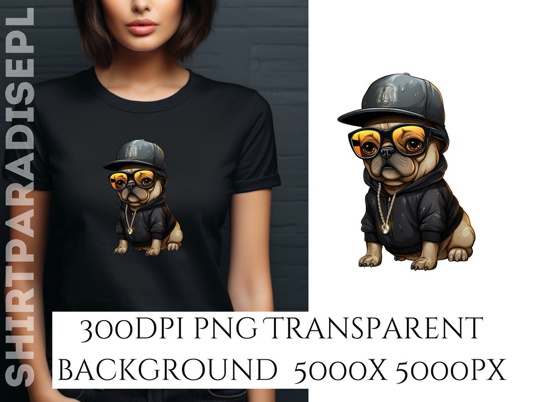 Pug Rapper PNG Sublimation Design for Pug Dog Theme Rapper Svg Hip Hop Png Looking ...