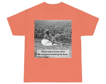 Vintage Cotton Field Graphic T-Shirt – "Lazy" Quote HBCU Pride Tee