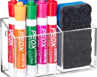 Magnetic Acrylic Dry Erase Marker Holder: Whiteboard Organizer