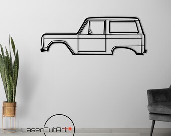 Bronco 1972, fichier de coupe DXF vintage, fichier de coupe svg pour cricut, fichiers dxf pour cnc plasma, découpe laser, impression, décoration murale en bois, panneaux métalliques,