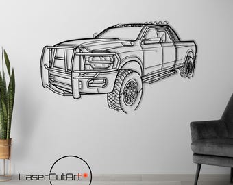 Ram 2500 Angle Silhouette, Ram Car, DXF cut file, svg cut file for cricut, dxf files for plasma cnc, laser cut, print, wood wall decor, art