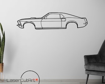 Mustan 1969 Mach 1, 1969,DXF cut file, svg cut file for cricut, dxf files for plasma cnc, laser cut, print, wood wall decor, metal panels
