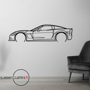 Corvett C6 Z06, Corvett, fichier DXF, svg pour cricut, fichiers dxf pour plasma cnc, découpe laser, impression, décoration murale en bois, panneaux métalliques,