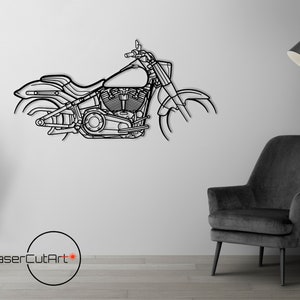 Harley Fatboy, DXF cut file, svg cut file for cricut, dxf files for plasma cnc, laser cut, print, wood wall decor, metal panels, cool bike