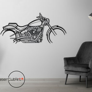 Harley  Breakout, DXF cut file, svg cut file for cricut, dxf files for plasma cnc, laser cut, print, wood wall decor, metal panels, bike art