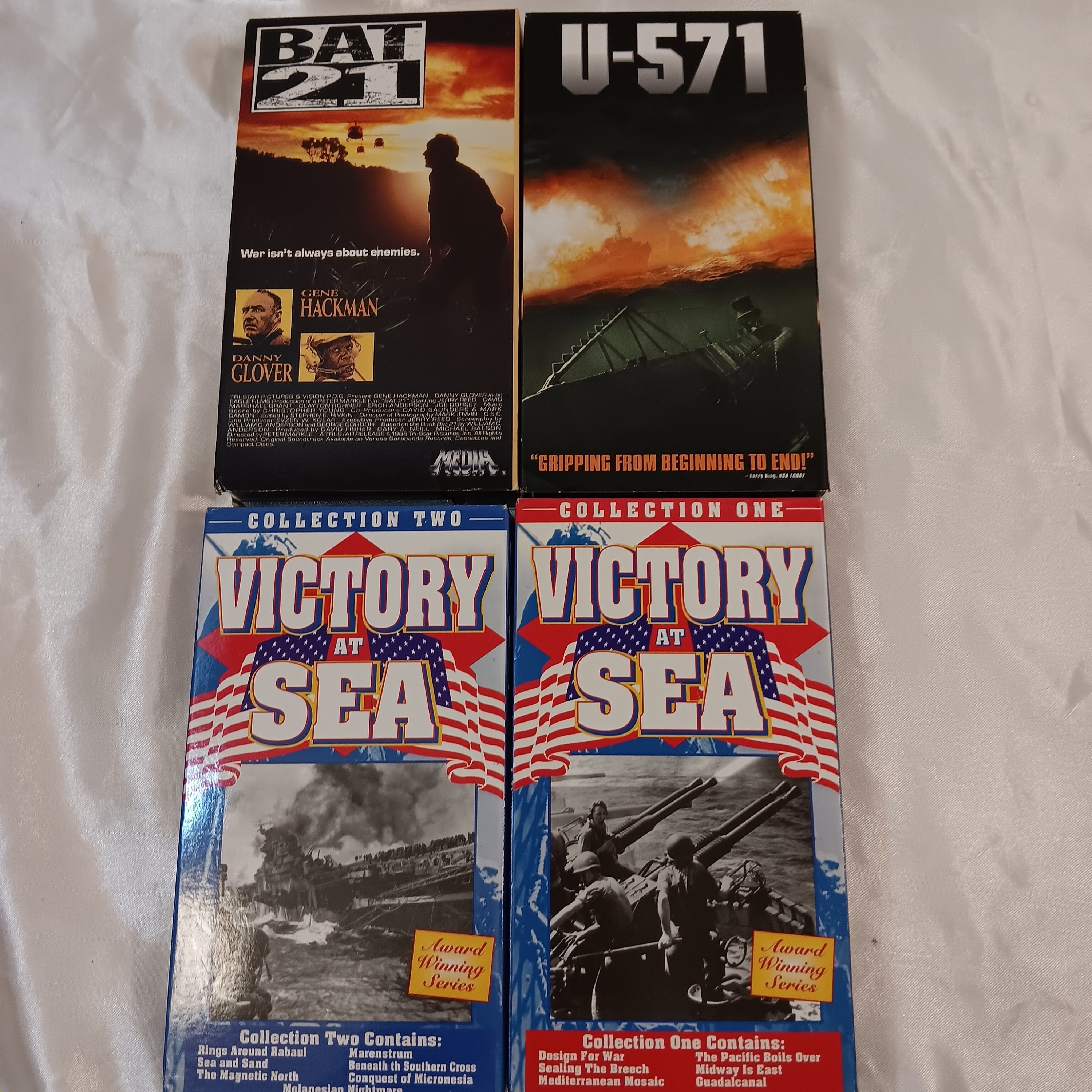Set of 4 Vintage VHS VCR War Collection Victory at Sea 1 & 2/ U