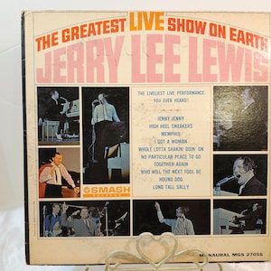 Vintage The Greatest LIVE Show On Earth Jerry Lee Lewis LP (Vinyl Record) 1964