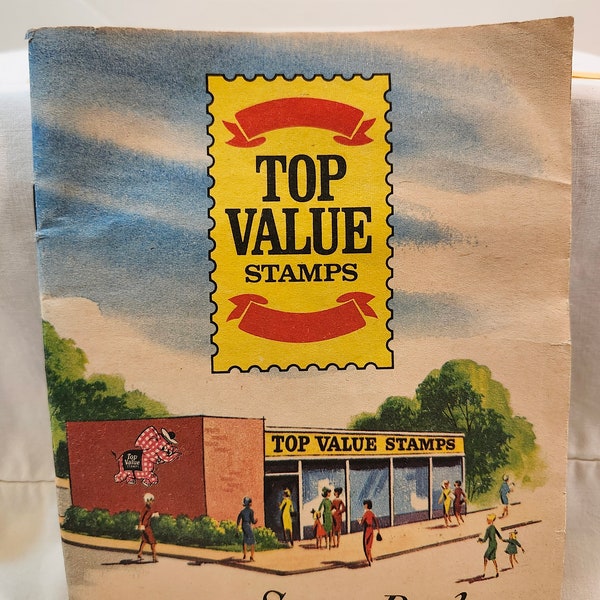 Vintage Top Value Stamps Saver Book- Stamps Included/ Book of Stamps 1966