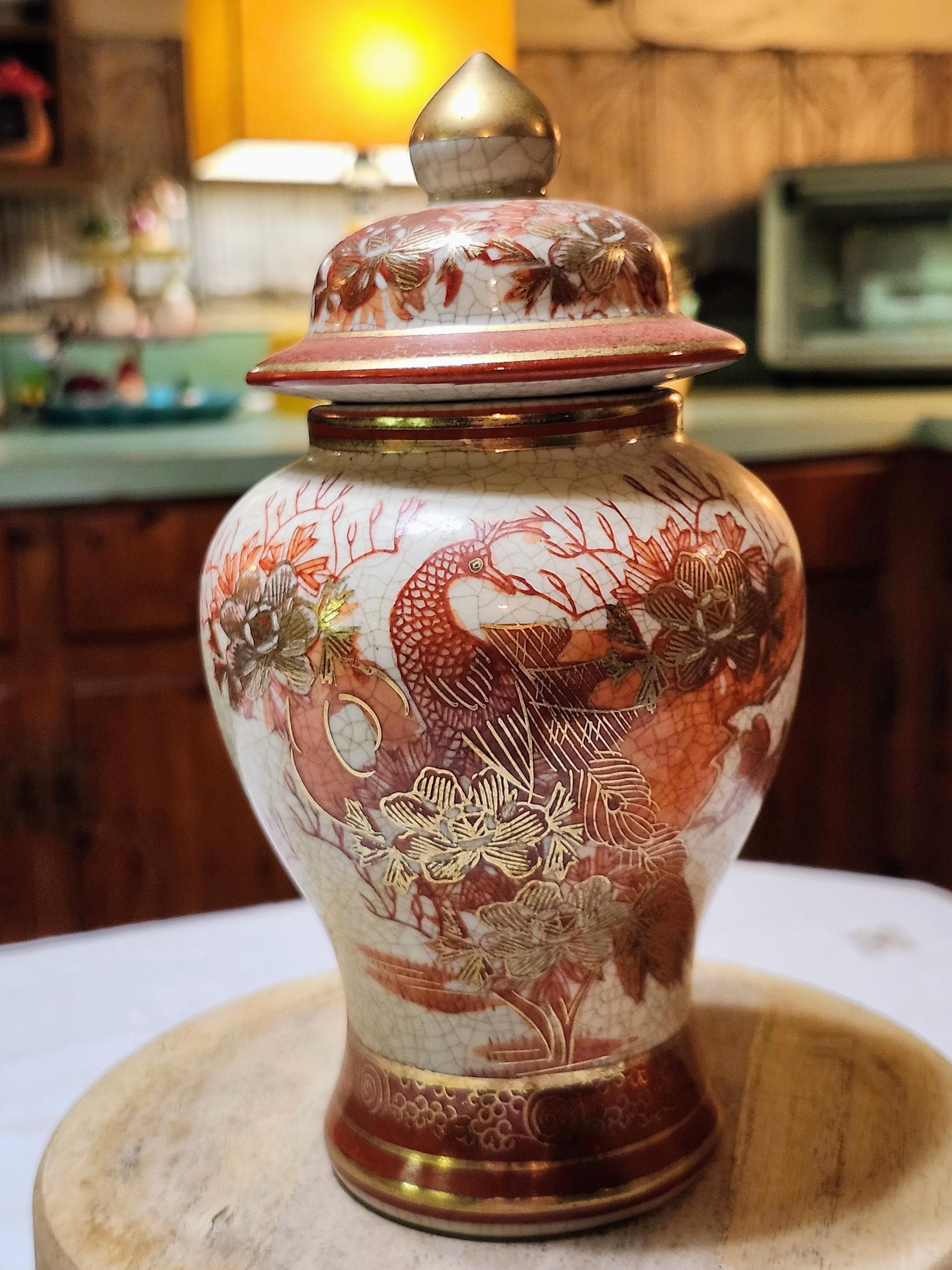 Vintage Red Ginger Jar - Etsy