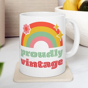 Retro Rainbow Coffee Mug: Proudly Vintage Ceramic Cup (11oz, 15oz)