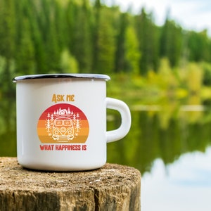Enamel Camping Mug, Outdoor Travel Enamel Cup, Perfect Dad Gift, Mom Gift, Adventure Cup, Explorer Cup, coffee mug