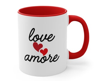 Love Amore Coffee Mug, Valentine's Day Gift