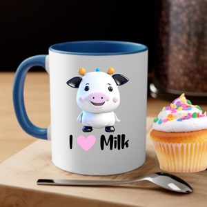 Kawaii Cow Milk Mug: 11 oz Ceramic Coffee Cup