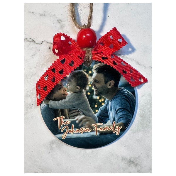 Custom Photo Ornament- Unique Personalized Ornaments Perfect for Family pictures and firts!