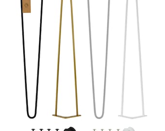 4 gambe a forcina / gambe per mobili, gambe per tavoli da 61 a 80 cm / per tavoli / con protezioni per il pavimento e viti / 2 montanti (vari colori)
